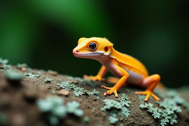 चट्टान पर छिपकली